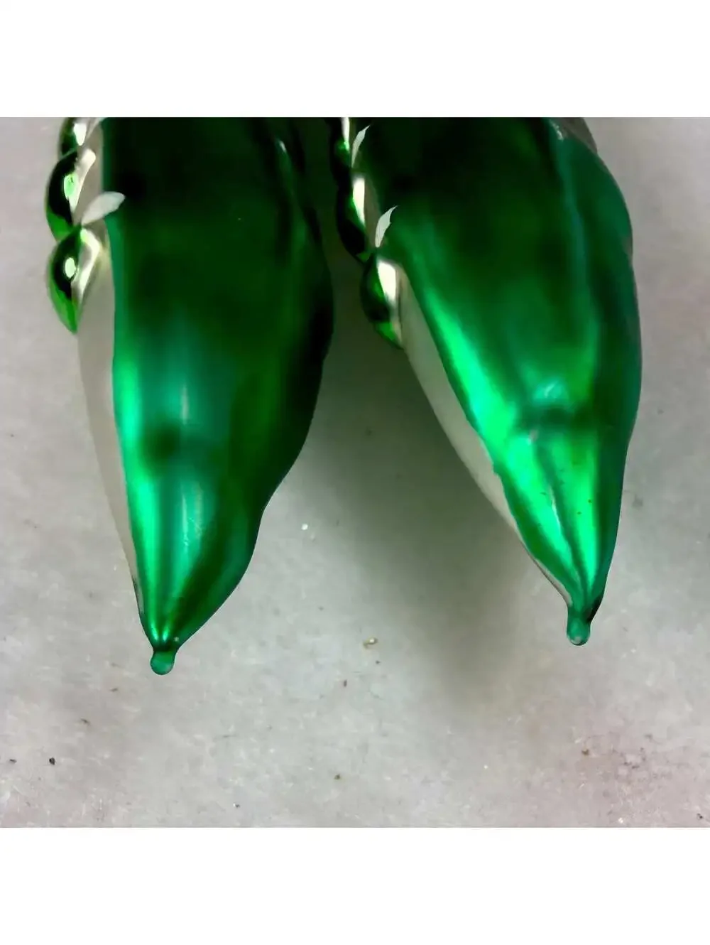 Pea Pods Blown Glass Ornaments by Smith & Hawken - Set of 2